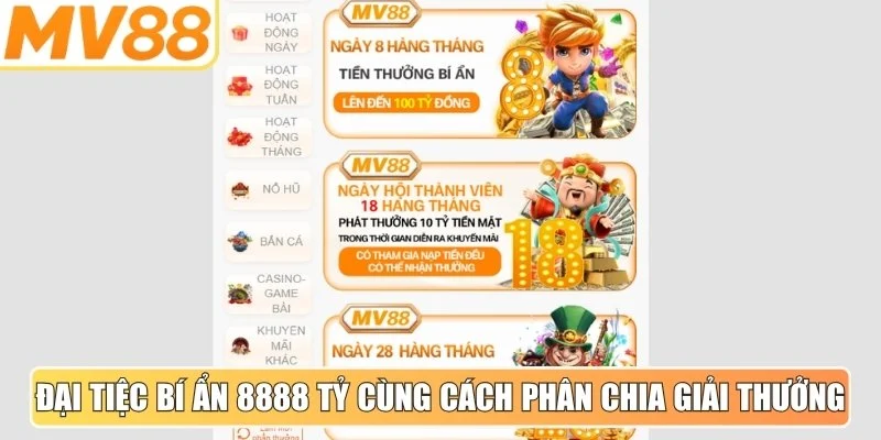 Đại tiệc bí ẩn 8888 tỷ cùng cách phân chia giải thưởng chi tiết
